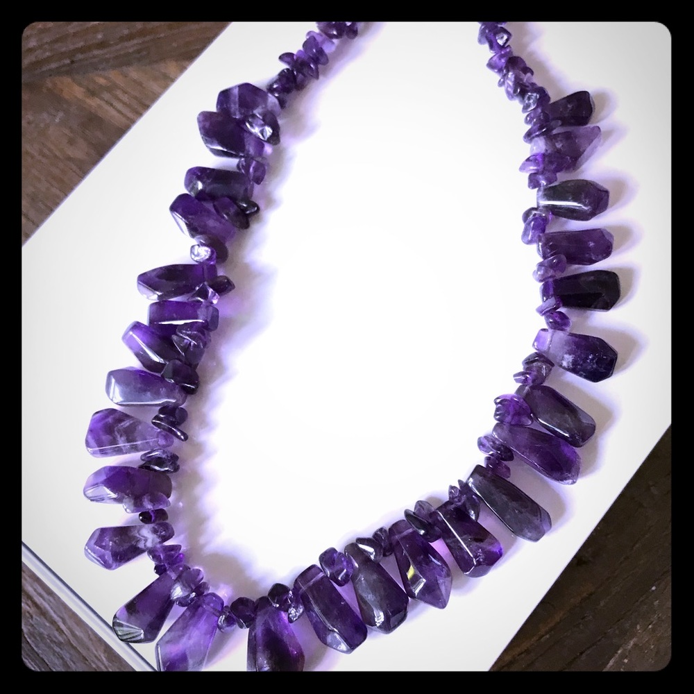Amethyst beaded necklace